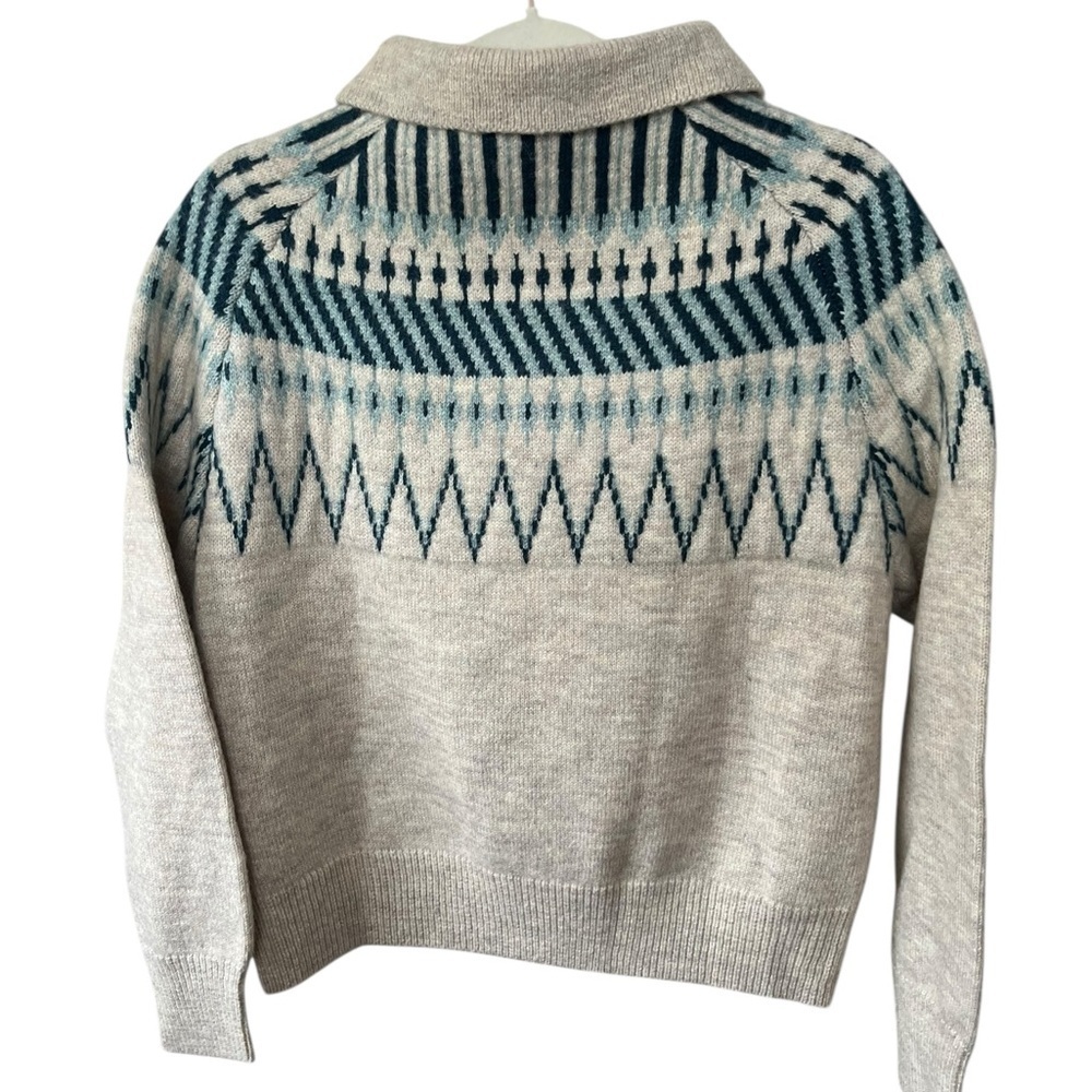 Greylin Nordic Fair Isle Collared Sweater, Size M - Picture 2 of 7
